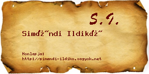 Simándi Ildikó névjegykártya